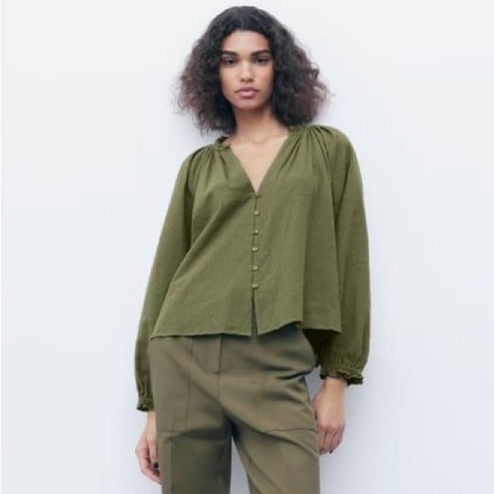 ZARA BOHO EMBROIDERED BLOUSE